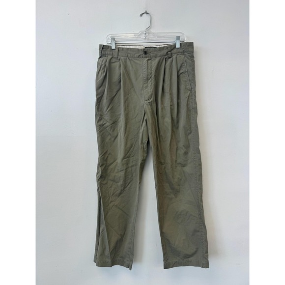 Filson Pants Mens 32 Green Pleated Chino Casual Straight Leg Outdoors Workwear